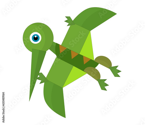 Cartoon dinosaur pterodactyl or other dino bird isolated illustration for kids photo