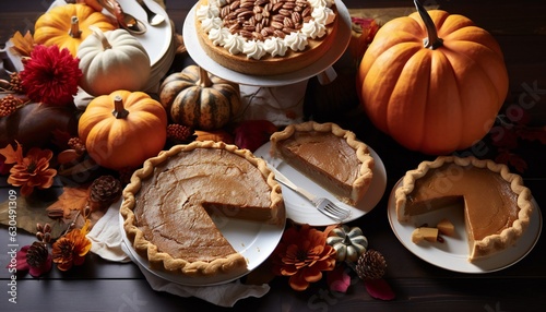 Thanksgiving desserts like pumpkin pie, sweet potato pie