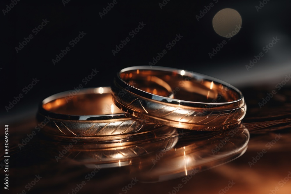 Close-up macro shot of wedding rings, detailed jewelry. Close-up macro shot of wedding rings, detailed jewelry.