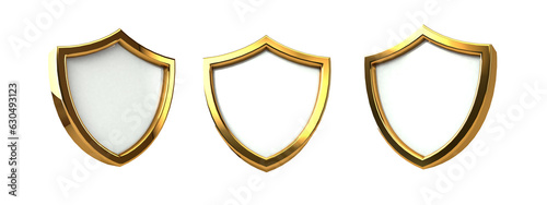 Bild auf Leinwand Set of Protected guard gold frame shield 3d, safety badge, security label