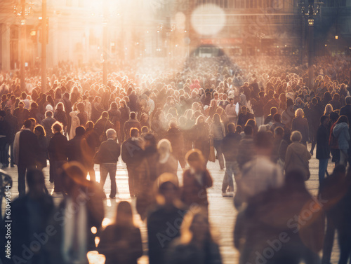 Foto AI generated image of blurred crowd of people