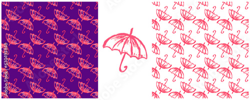 Set drawings with wax crayons. Print for cloth design, textile, fabric, wallpaper, wrapping paper