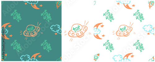 Set drawings with wax crayons. Print for cloth design, textile, fabric, wallpaper, wrapping paper