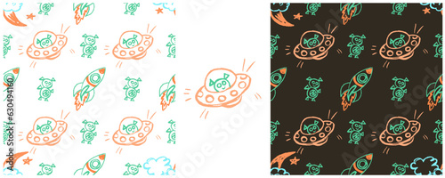 Set drawings with wax crayons. Print for cloth design, textile, fabric, wallpaper, wrapping paper