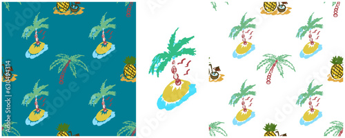 Set drawings with wax crayons. Print for cloth design, textile, fabric, wallpaper, wrapping paper