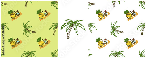 Set drawings with wax crayons. Print for cloth design, textile, fabric, wallpaper, wrapping paper