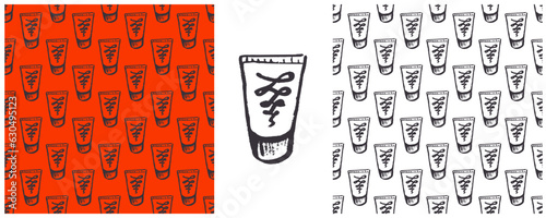 Set drawings with wax crayons. Print for cloth design, textile, fabric, wallpaper, wrapping paper