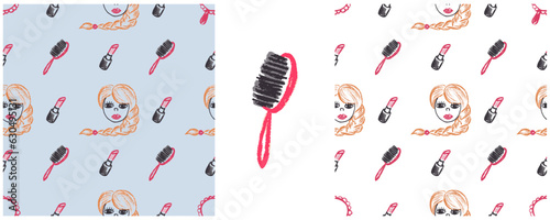 Set drawings with wax crayons. Print for cloth design, textile, fabric, wallpaper, wrapping paper