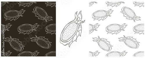 Monochrome Seamless pattern. Set in hand draw style. Can be used for fabric and etc