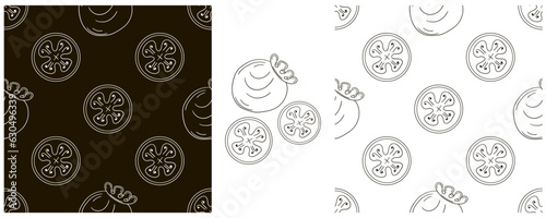 Monochrome Seamless pattern. Set in hand draw style. Can be used for fabric and etc