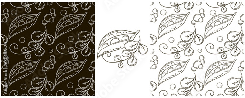 Monochrome Seamless pattern. Set in hand draw style. Can be used for fabric and etc