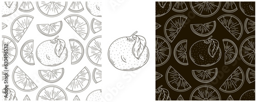 Monochrome Seamless pattern. Set in hand draw style. Can be used for fabric and etc