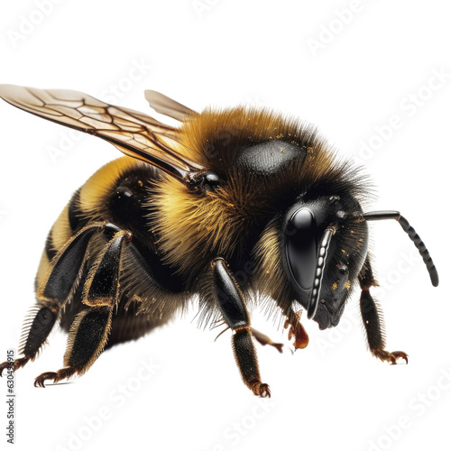 Bumblebee  on isolated transparent background. Generative AI