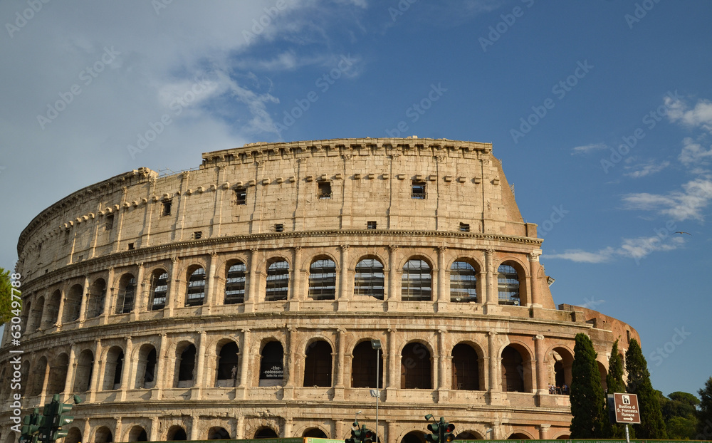 Western exterior side of the Colosseum, Rome, Italy