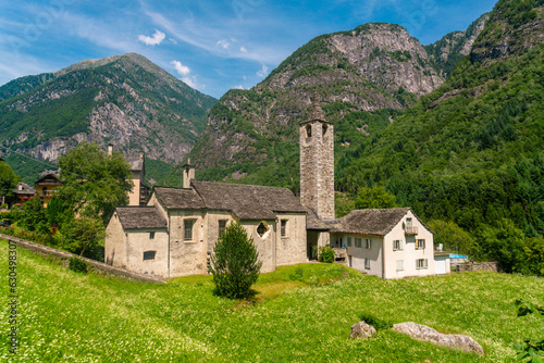 Catholic church in the village of Peccia The Maggia Valley or Valle Maggia or Maggiatal photo