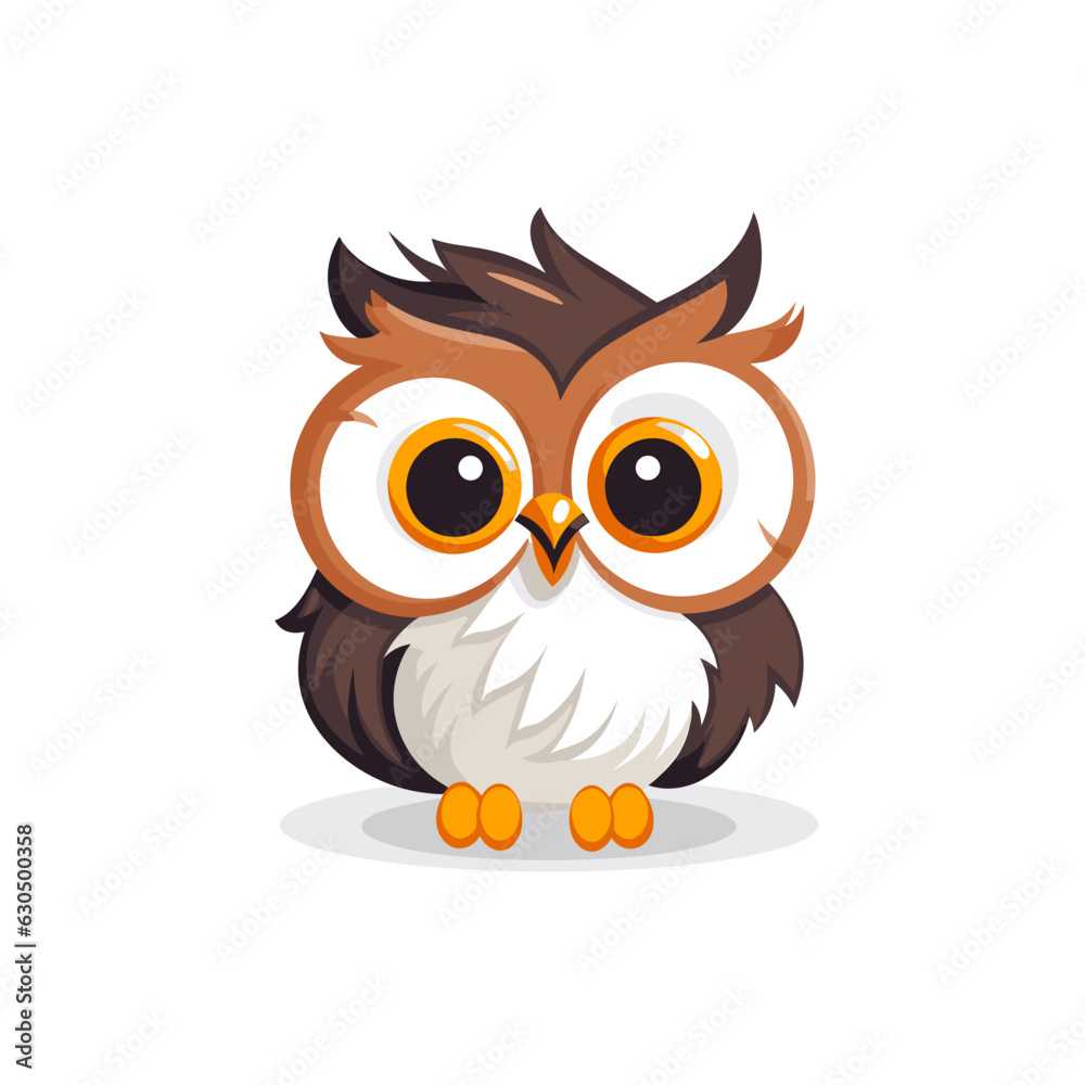Vector logo owl, owl icon, owl head, sticker