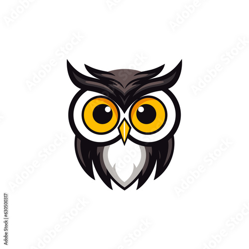 Vector logo owl, owl icon, owl head, sticker