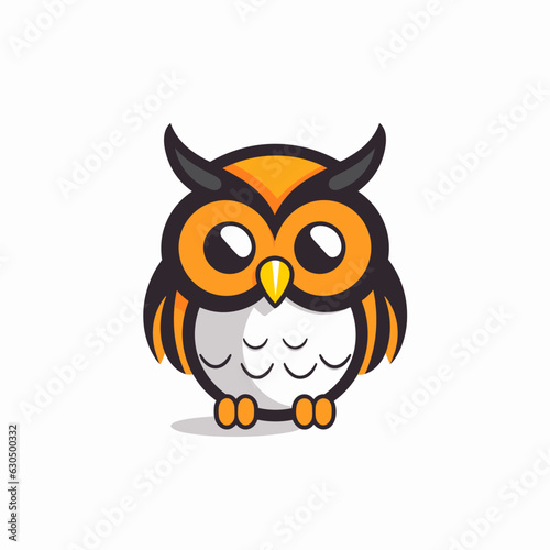 Vector logo owl, owl icon, owl head, sticker