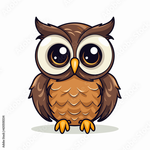 Cute vector owl, sticker
