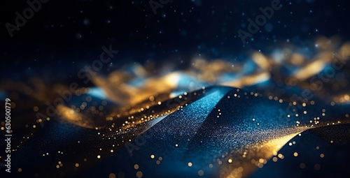 Canvastavla abstract background with Dark blue and gold particle