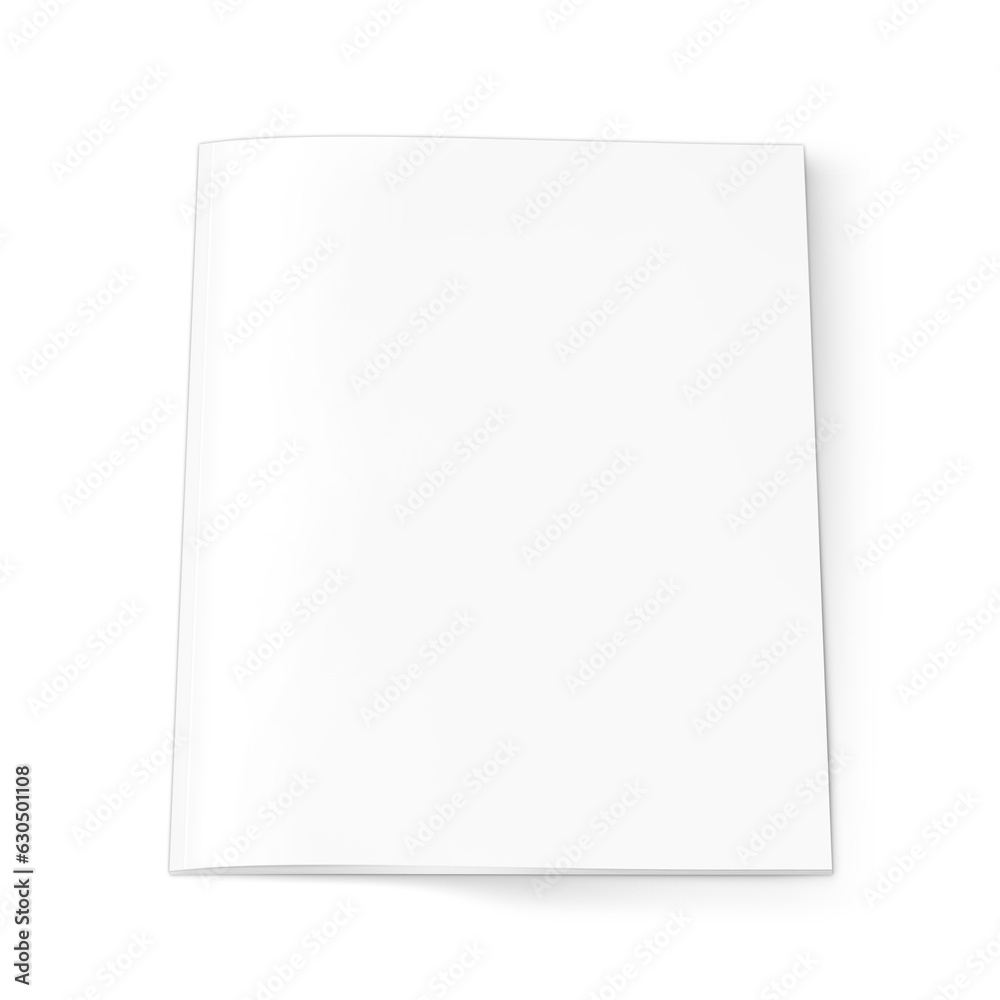 Blank White magazine closed isolated on a white background template Blank White magazine closed isolated on a white background template