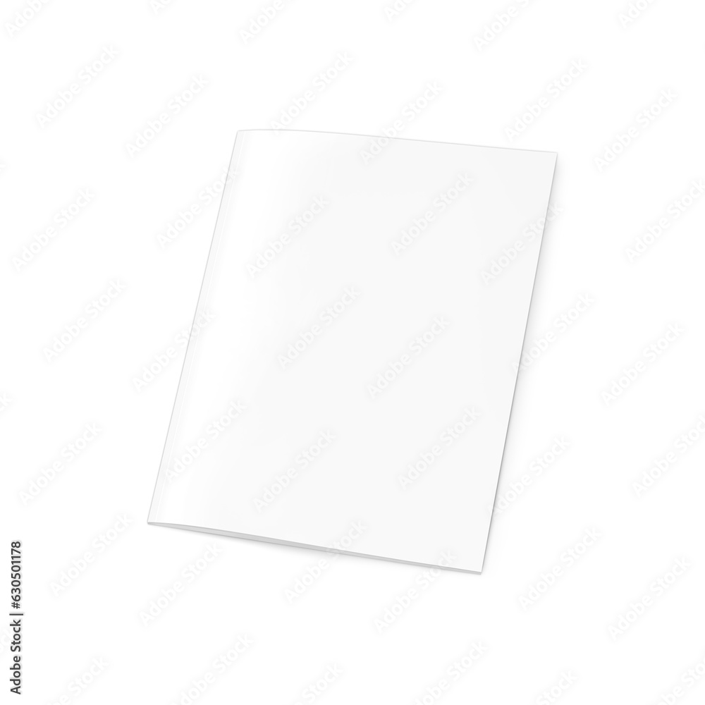 Blank White magazine closed isolated on a white background template Blank White magazine closed isolated on a white background template