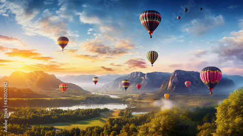 air balloon sky landscape flying travel 