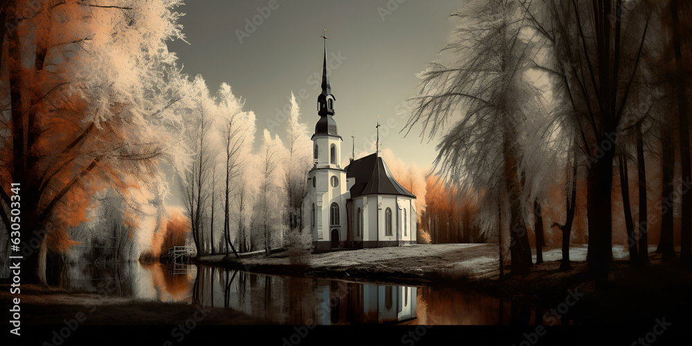 church in the evening