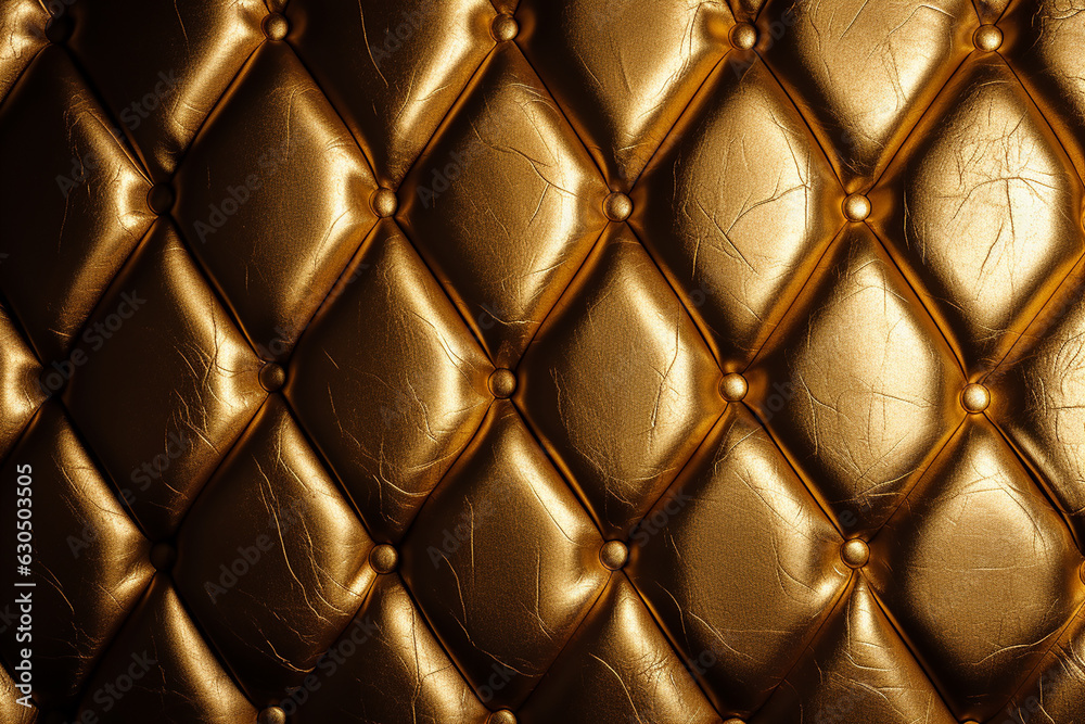 Textured rombed leather of golden color. Generative AI Textured rombed leather of golden color. Generative AI