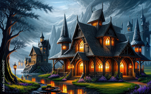 Fantasy Digital Art Witch Place Environment With Stunning Mystical Buildings