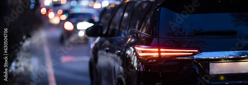 car in road at the night street