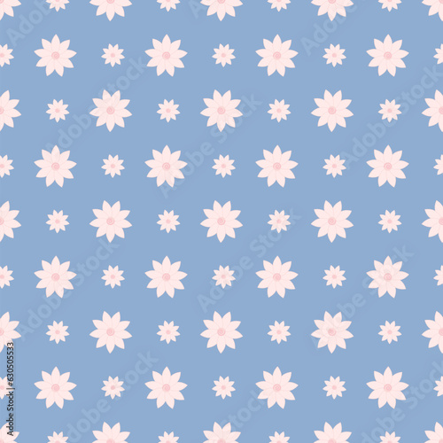 Pastel simple geometric flowers seamless pattern.
