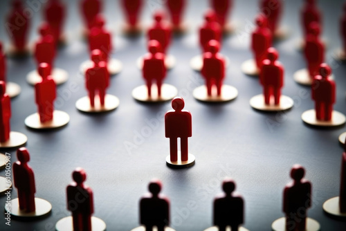 Wallpaper Mural Business leader stands in the center of crowd of people, representing effective leadership and influence. Concept of business-related and corporate leadership. Torontodigital.ca