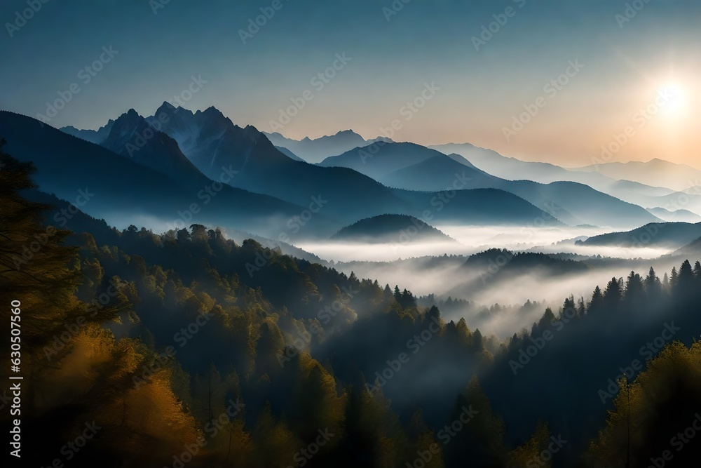 Obraz premium sunrise over the mountains
