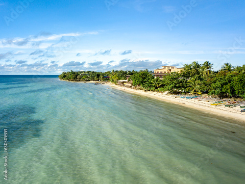 Aerial view of beauiful Quinale Beach in Anda, Bohol, Philippines. photo