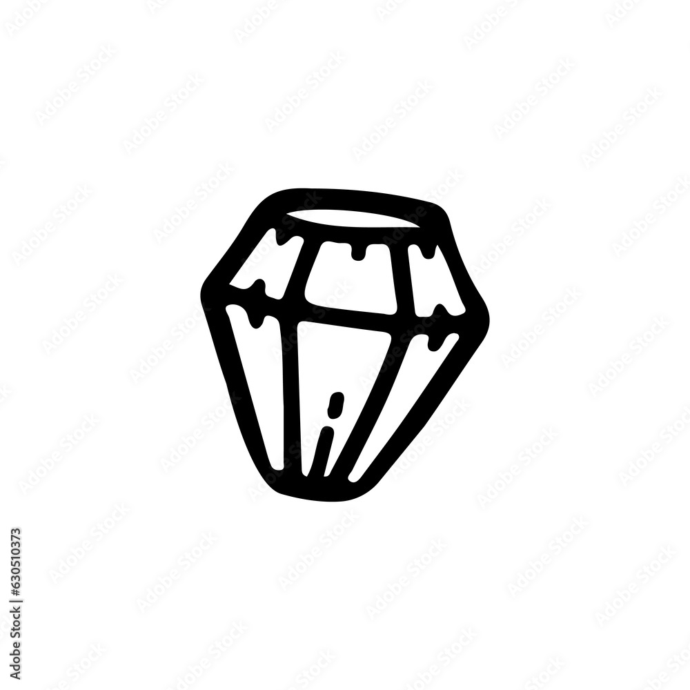 vector illustration doodle diamond concept