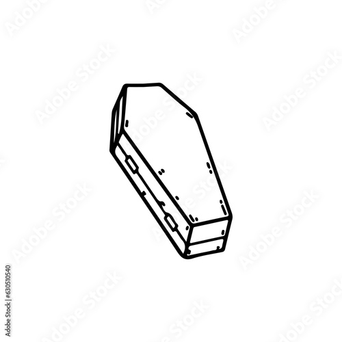coffin illustration vector with concept