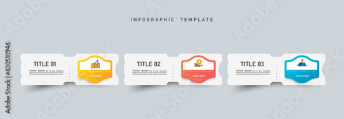 Three steps Infographics banner design template.