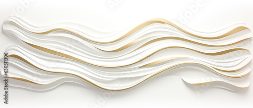 abstract white and gold tipped wave over white background