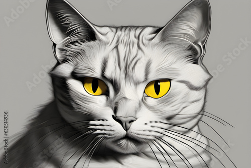 Yellow cat,Generative AI photo