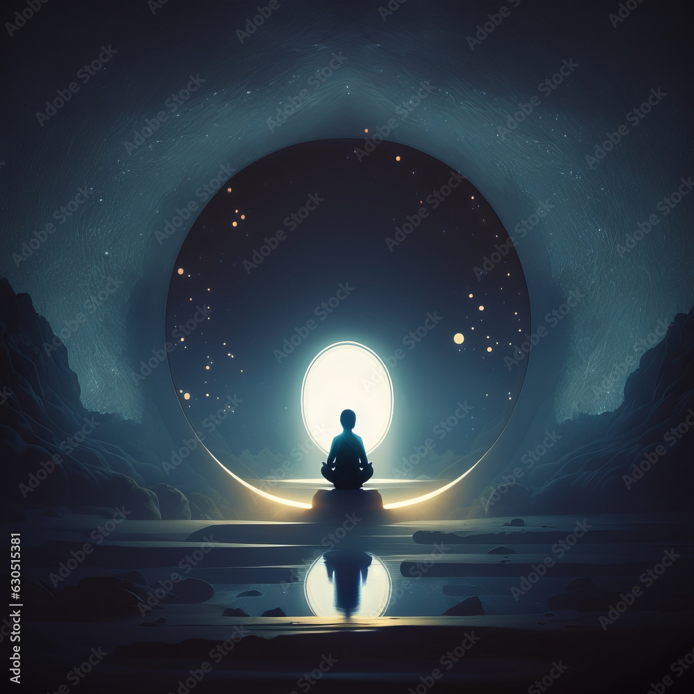 illustration of spiritual awakening enlightment meditation