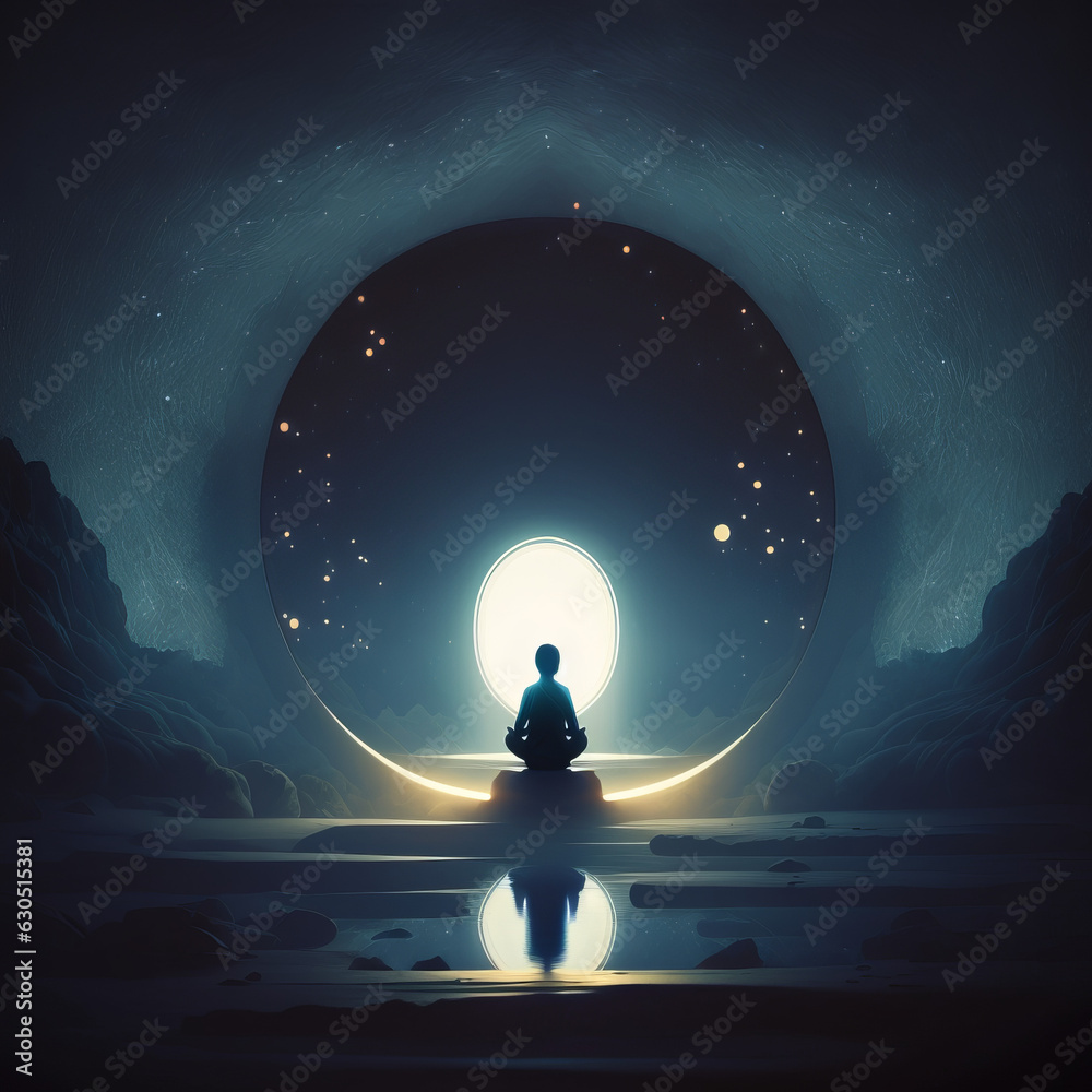 illustration of spiritual awakening enlightment meditation illustration of spiritual awakening enlightment meditation