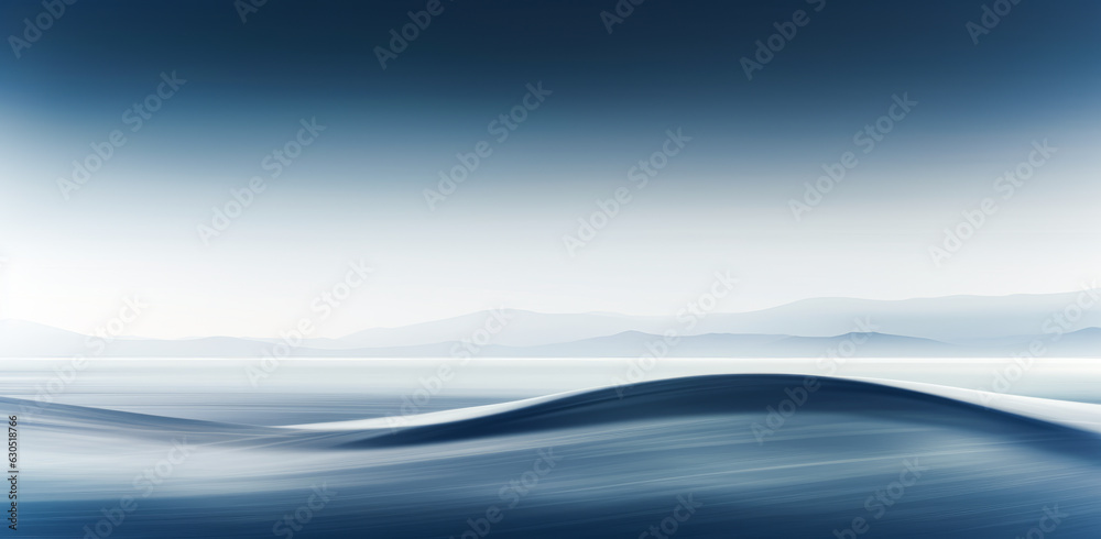Unusual smooth light background, with blue and white stripes and waves. Ai generation