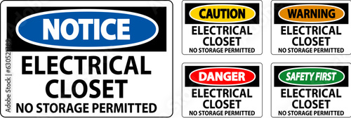 Notice Sign Electrical Closet - No Storage Permitted