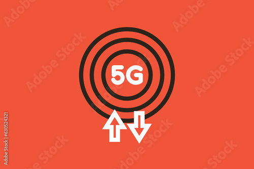 Geometric share file technology illustration in flat style design. Vector illustration. 