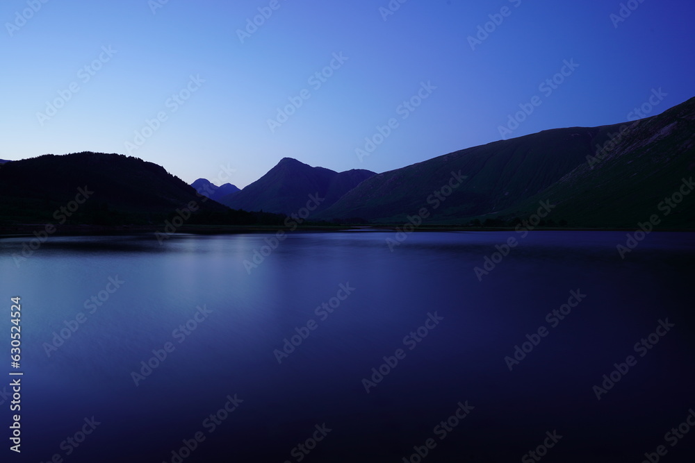 dark lake in the mountains
