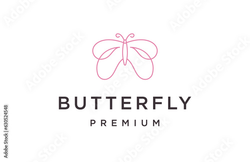 Butterfly logo icon design template flat vector