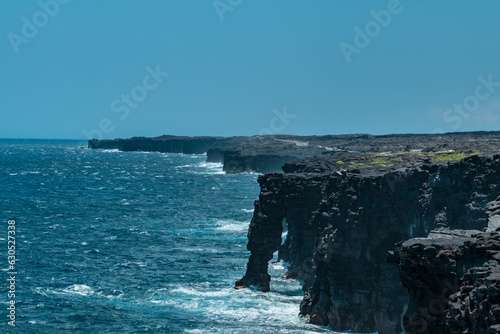 Hōlei Sea Arch. Chain of Craters Road, Hawaii Volcanoes National Park. Pahoehoe  Lava. volcanic rock photo