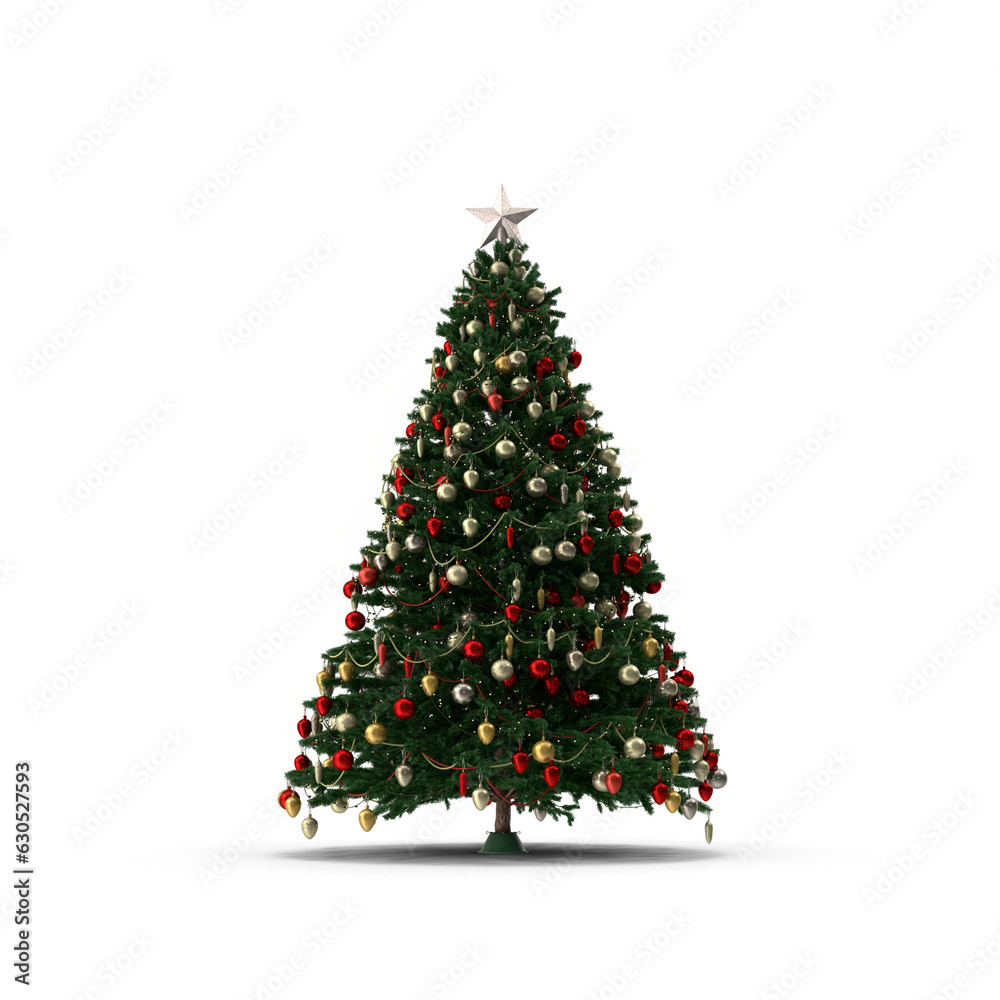Christmas Tree with Gold and Red Balls in transparent background Christmas Tree with Gold and Red Balls in transparent background
