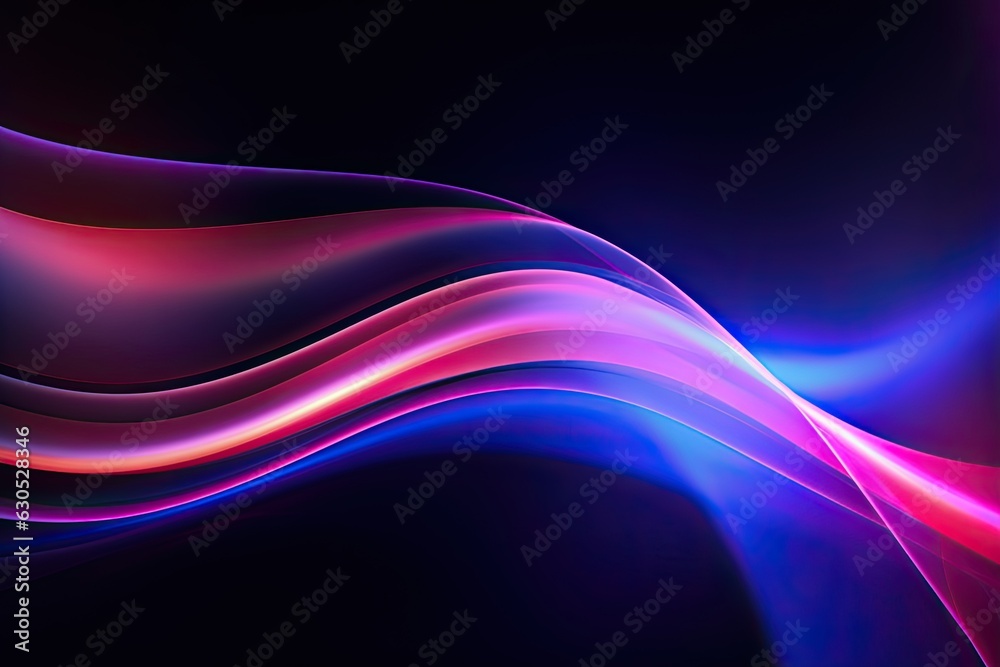 Abstract neon wallpaper. Glowing waves on black background. Abstract neon wallpaper. Glowing waves on black background.